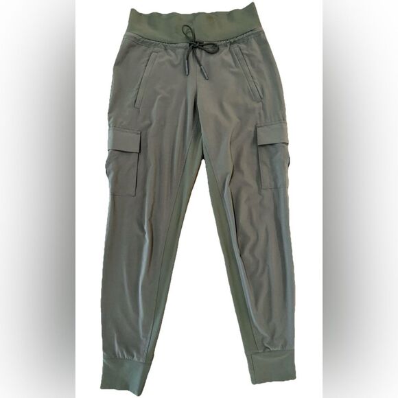 Athleta Chelsea Cargo Jogger Pants Olive Green Stretch Utility Tapered Women’s 0 - Picture 2 of 13